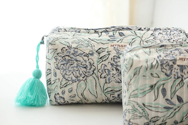 Hydrangea Print Travel Cosmetic Bag