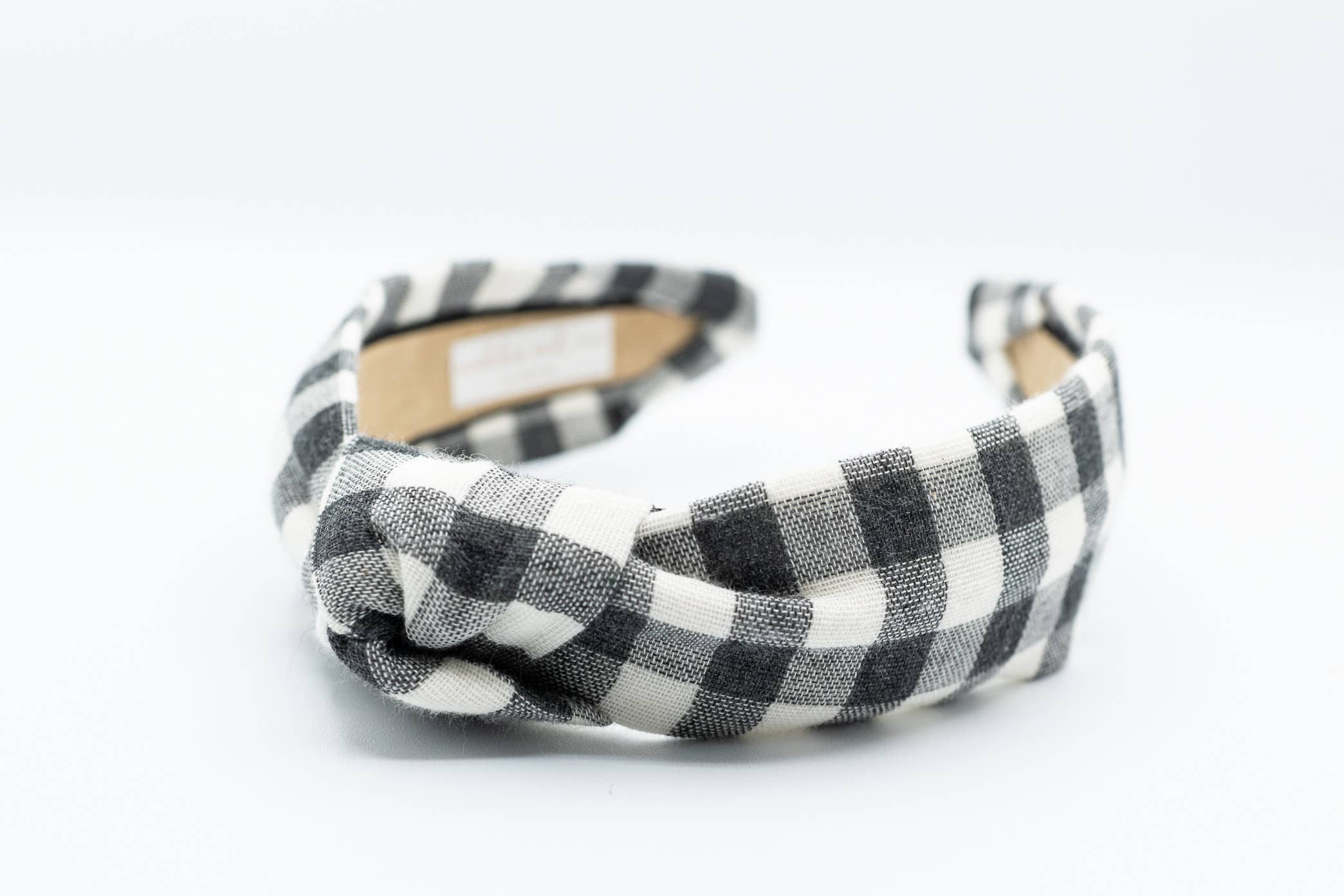 Black & White PIaid Buffalo Check Comfortable Knot Headband 