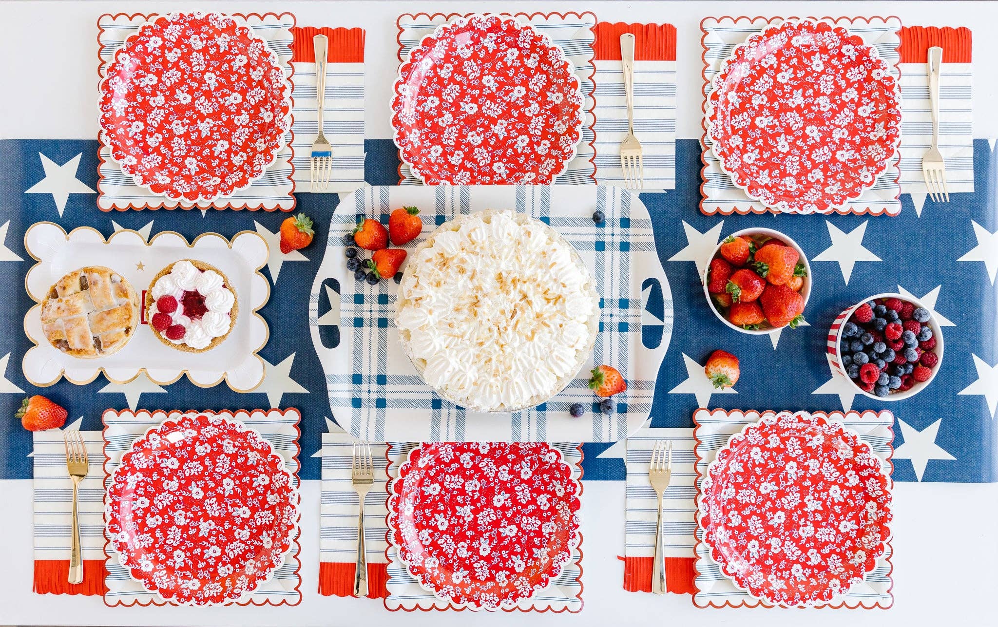 Blue Star Table Runner