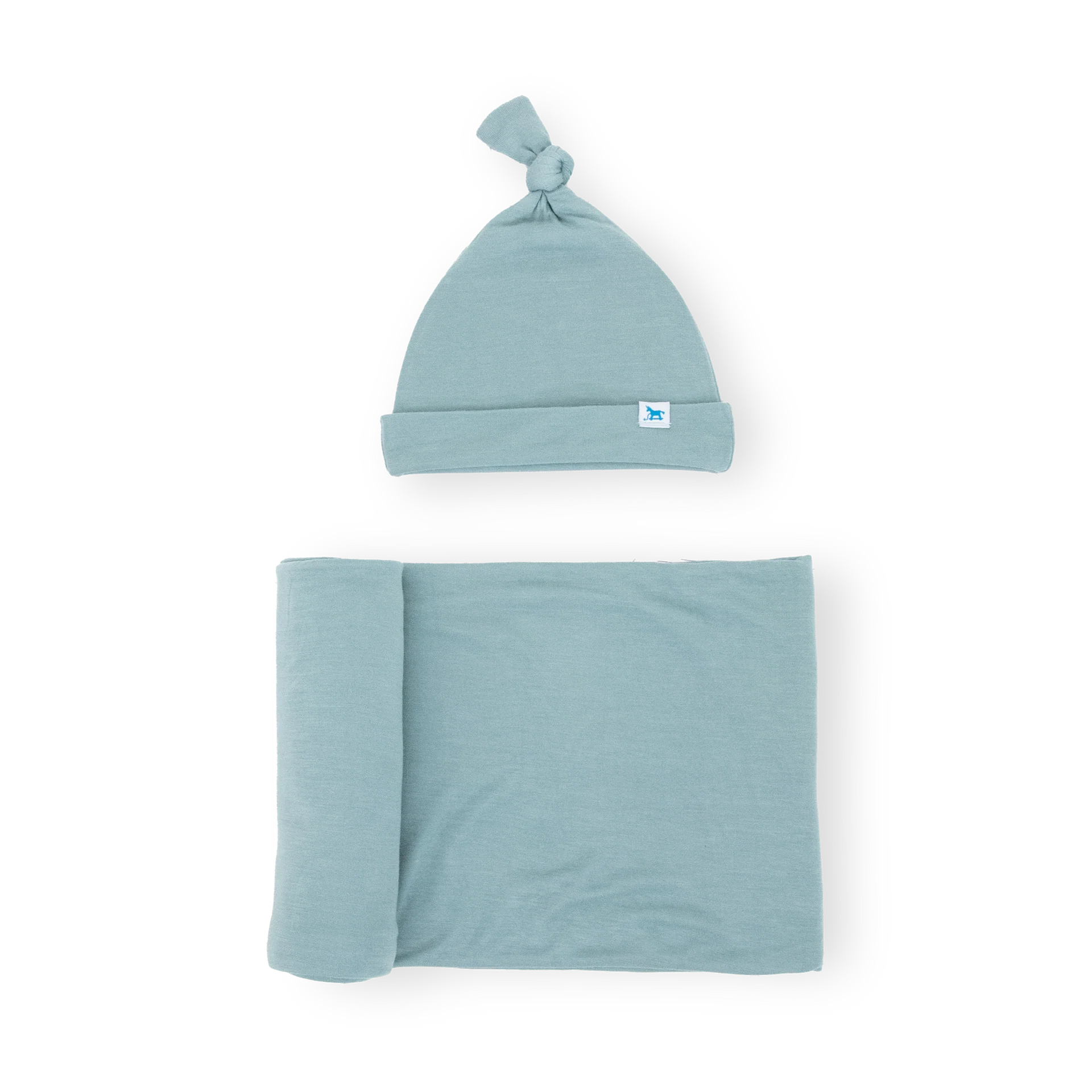 Stretch Knit Swaddle and Hat Set - Harbor