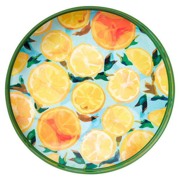 Lemon Slices 15 Inch Round Tray