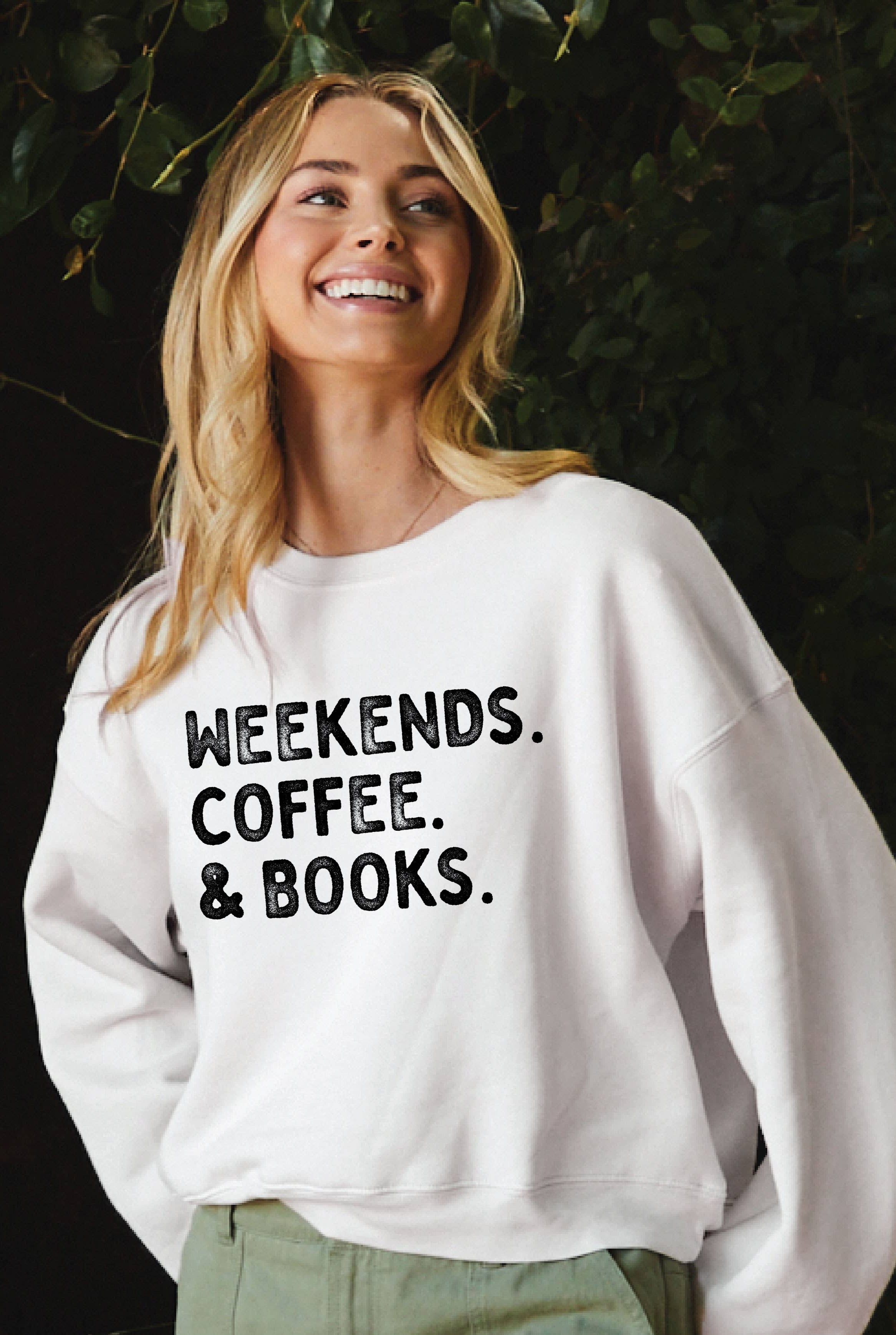 Weekends Coffee & Books Graphic Sweatshirt