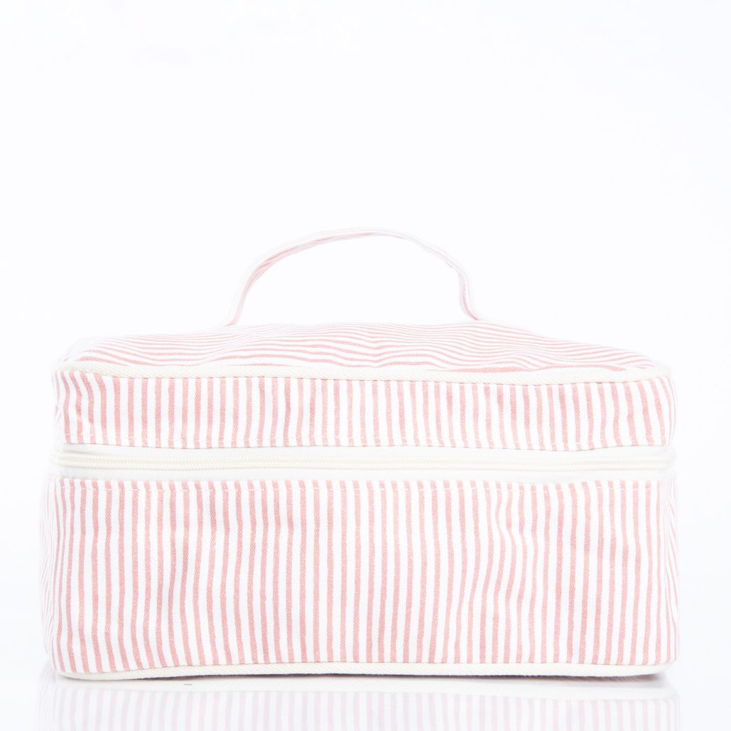 Stripes Train Case - Rose