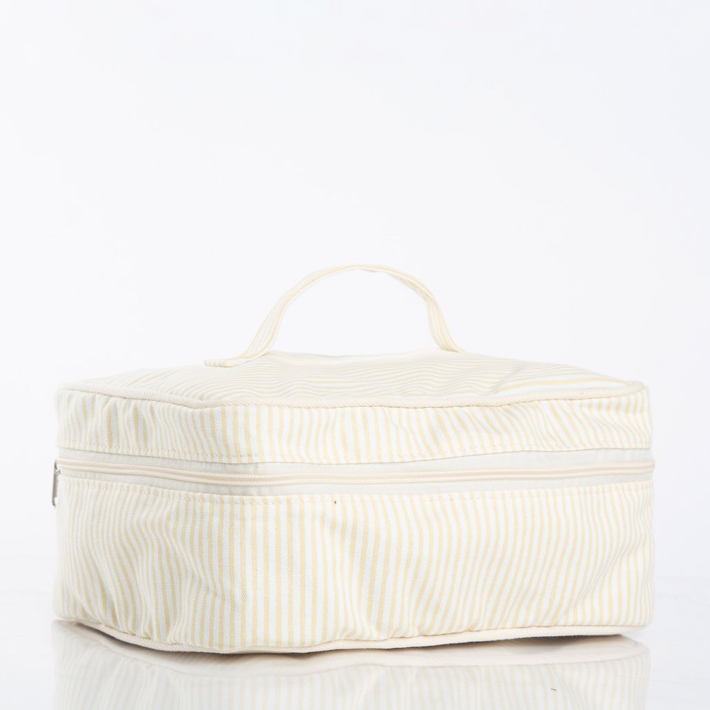 Stripes Train Case - Yellow