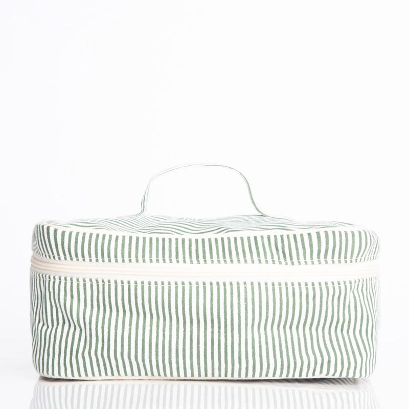 Stripes Train Case - Myrtle Green