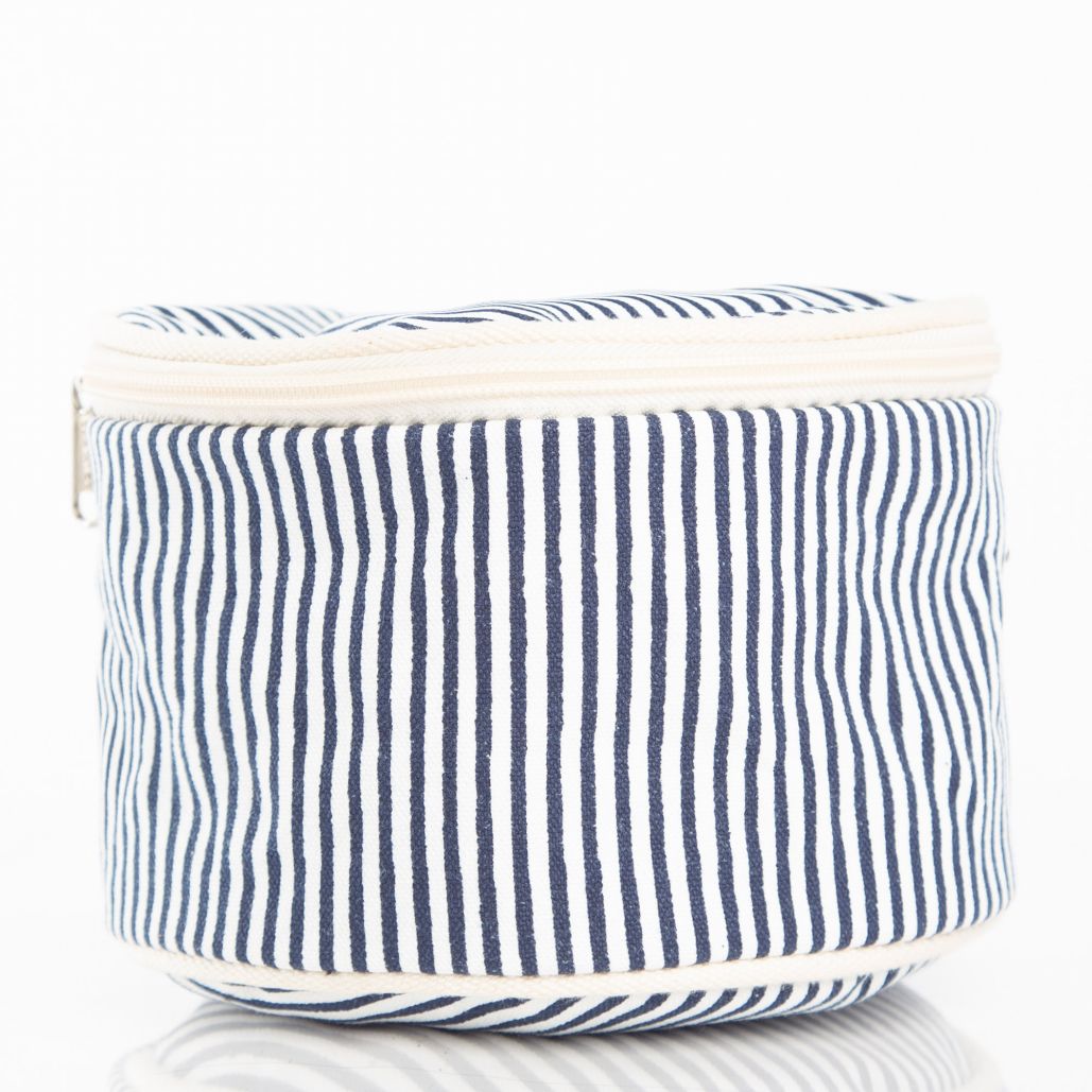 Stripes Round Case - Navy Blue