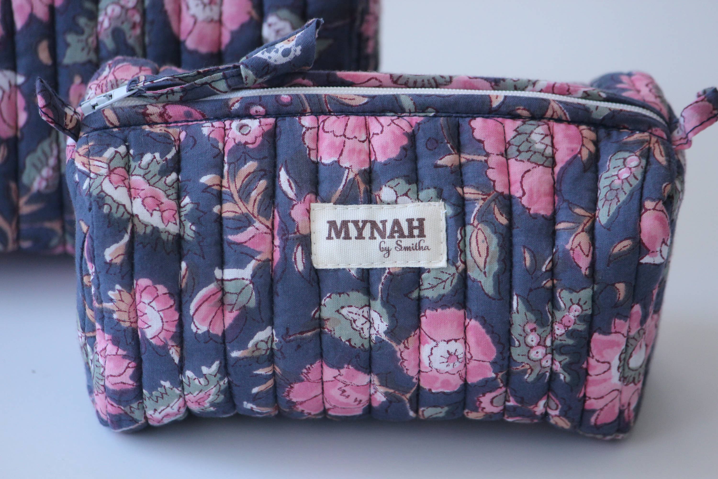 Indian Rose Garden Print Travel Cosmetic Bag / Set of 3