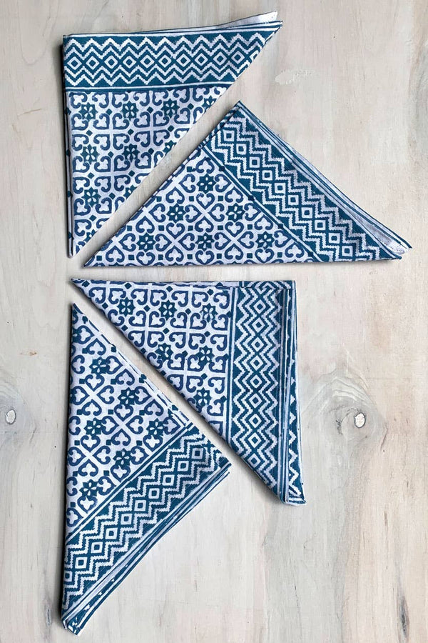 Blue Geometric Napkin Set