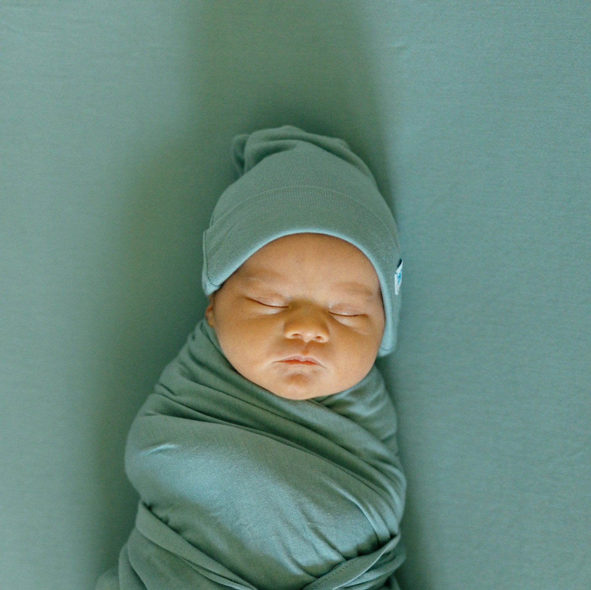 Stretch Knit Swaddle and Hat Set - Harbor