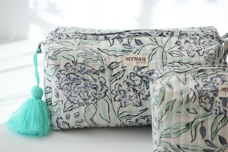 Hydrangea Print Travel Cosmetic Bag