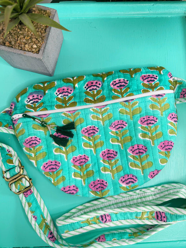 Quilted Crossbody Block Print