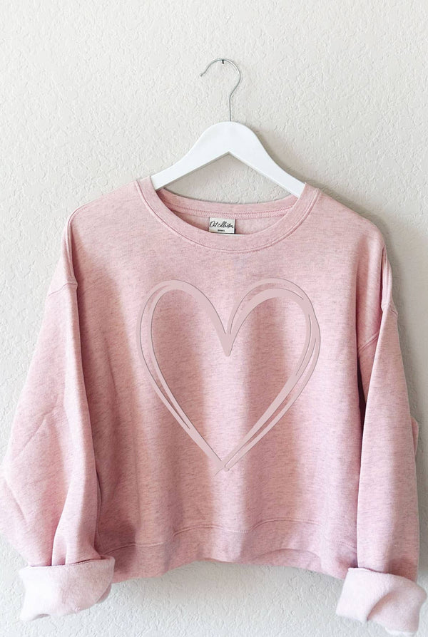 Heart Puff Graphic Sweatshirt