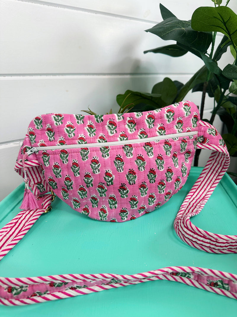 Quilted Crossbody Block Print