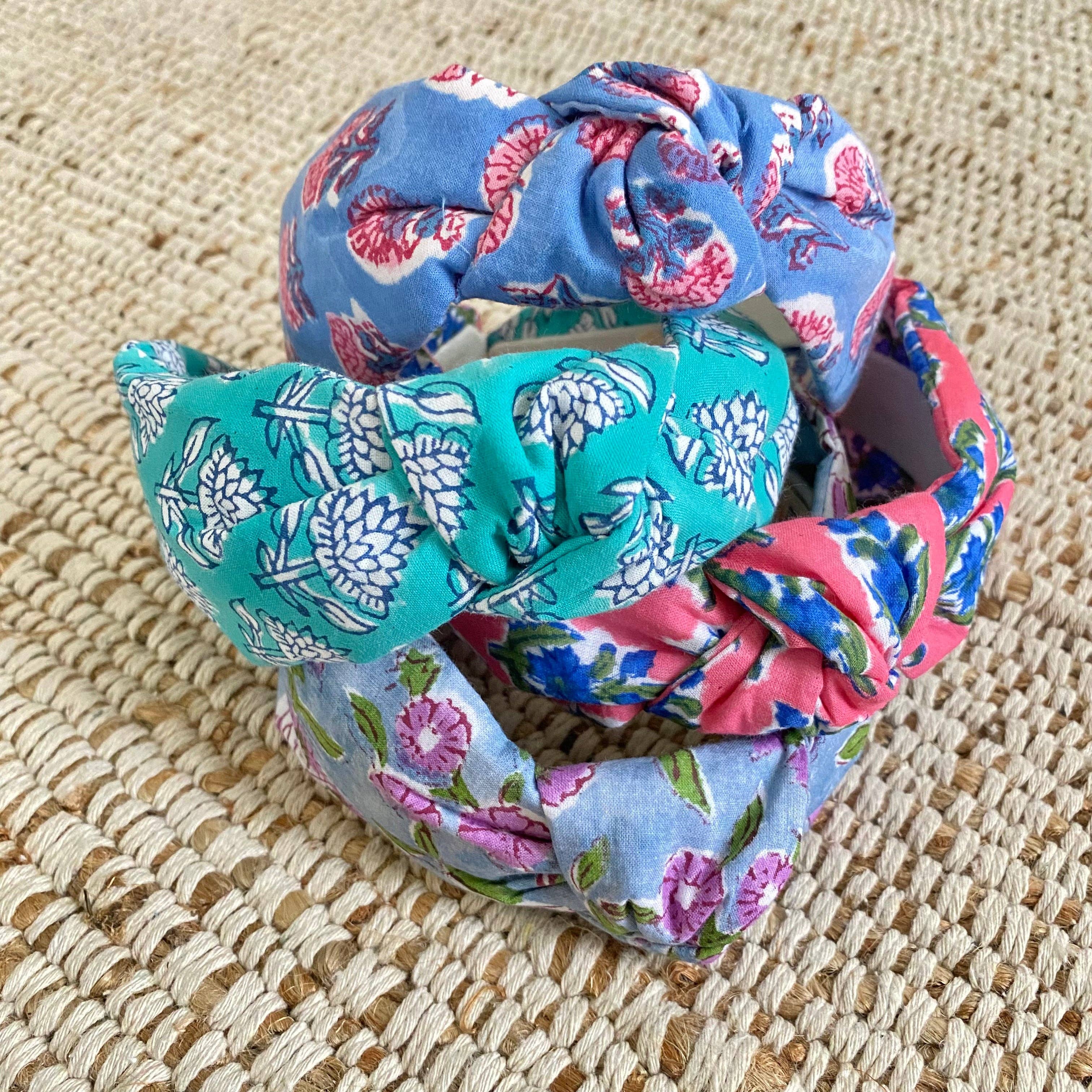 Block Print Headband in Bermuda Pink