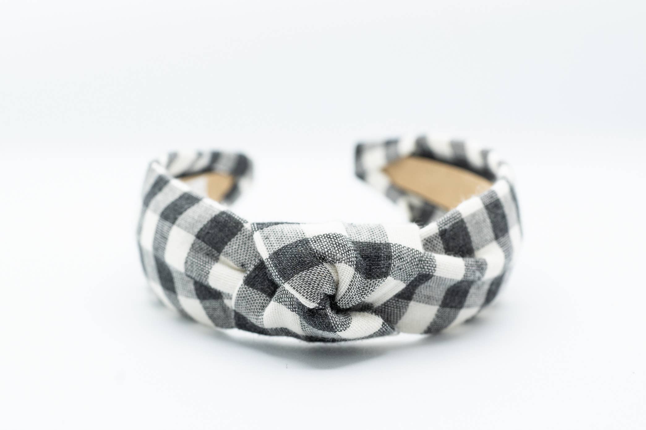 Black & White PIaid Buffalo Check Comfortable Knot Headband 