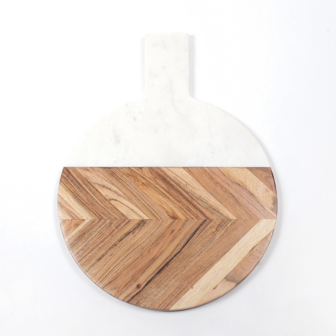 Marble & Wood Round Serving Board