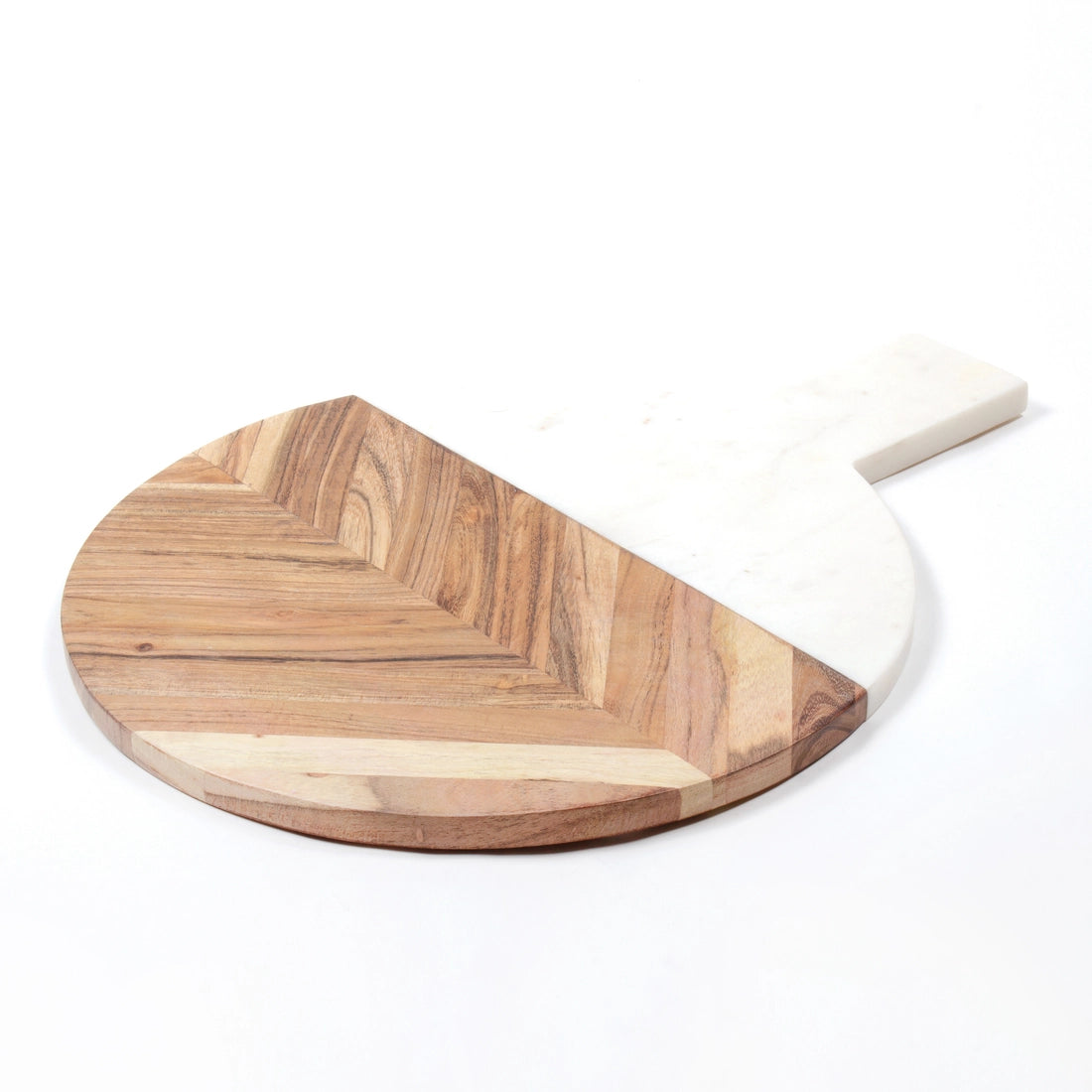 Marble & Wood Round Serving Board